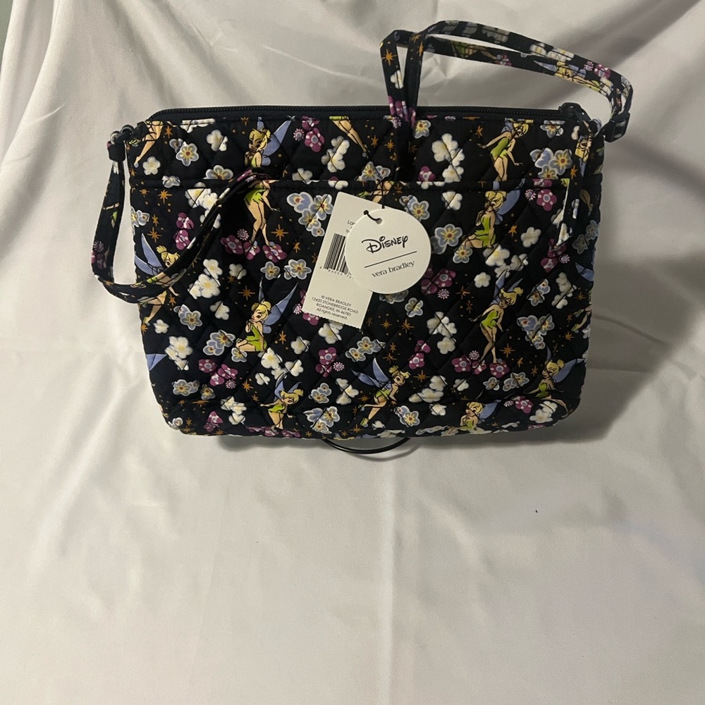 Vera Bradley Disney Crossbody Bag - Black and Yellow Floral Tinker Bell